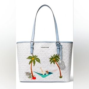 Michael Kors Jet Set Travel Medium Printed Logo Tote Bag